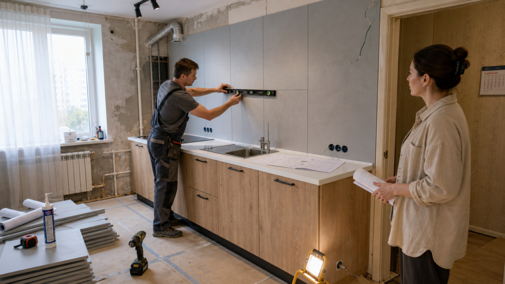 remont kuhni pod kljuch so stenovymi paneljami dc142253